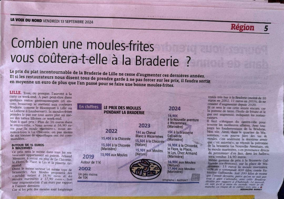 On parle de nous - La Nouvelle Aventure - restaurant LILLE - Restaurant Gambetta Lille