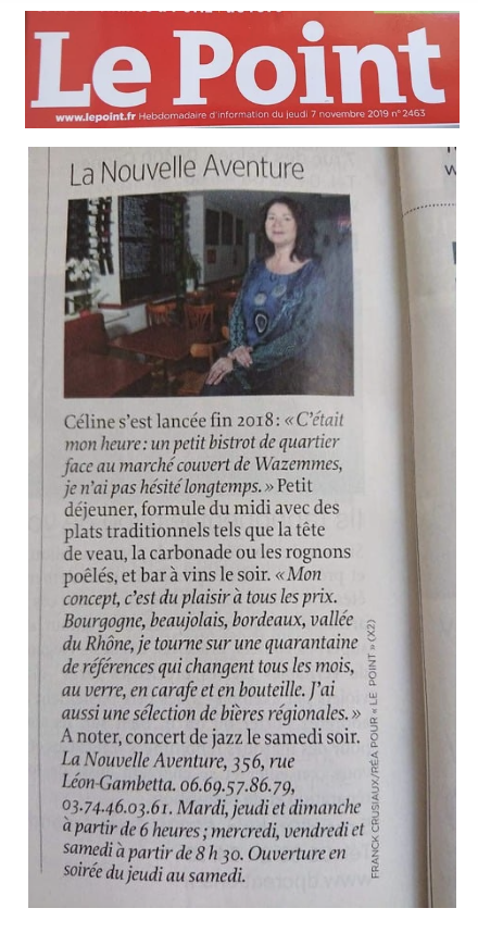 On parle de nous - La Nouvelle Aventure - restaurant LILLE